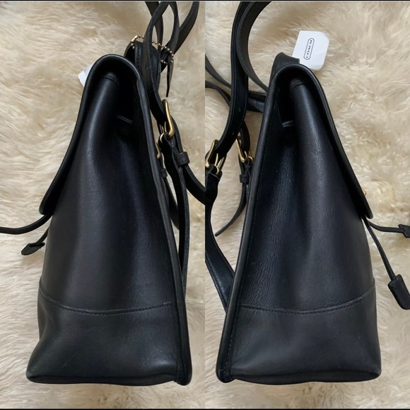 Vintage Coach 9960 Black Leather Day Pack Backpack - Picture 9 of 12